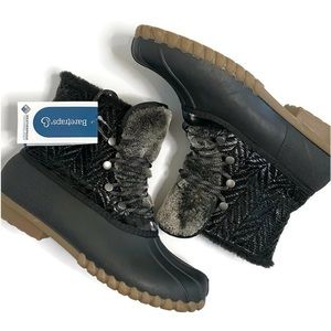Baretraps Boots Black Duck Boots Faux Fur Lined Size 8 Waterproof